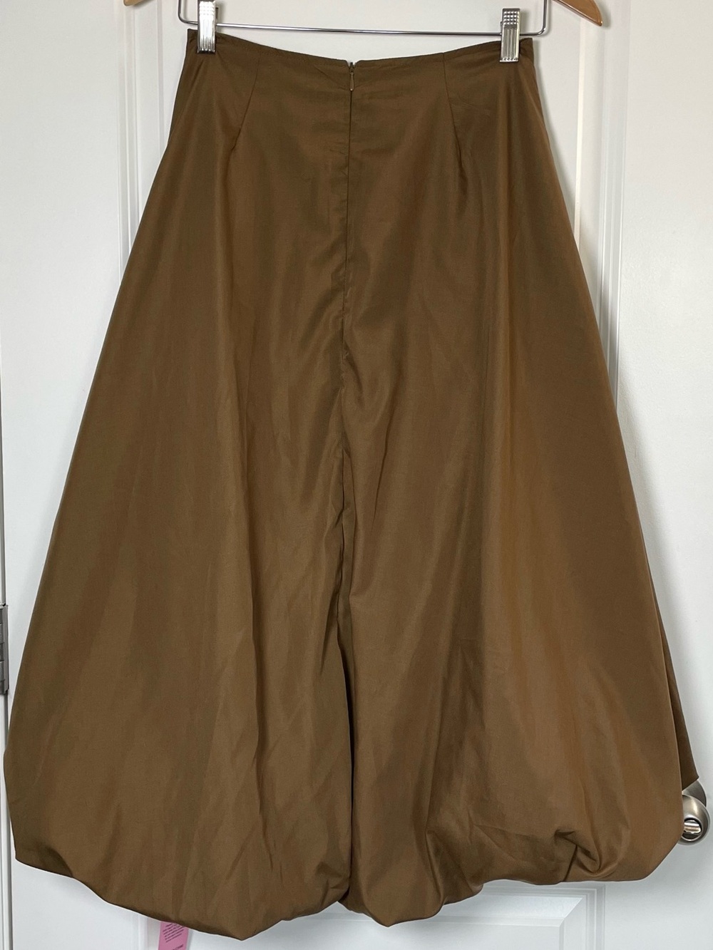 PrettyLittleThing Brown Balloon Midi Skirt High Waist Bubble Hem XS NWT - Picture 4 of 15